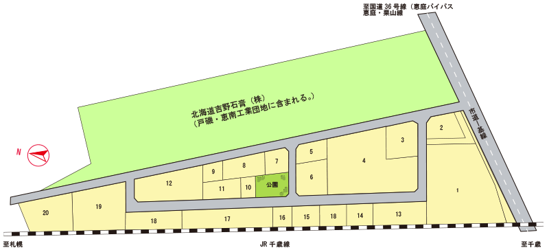 戸磯軽工業団地の区画図